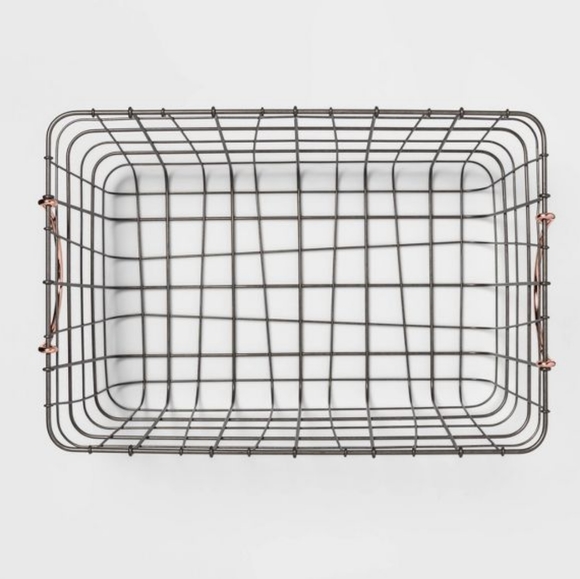 NWOT THRESHOLD Wire Basket with Copper Handle - Picture 3 of 6